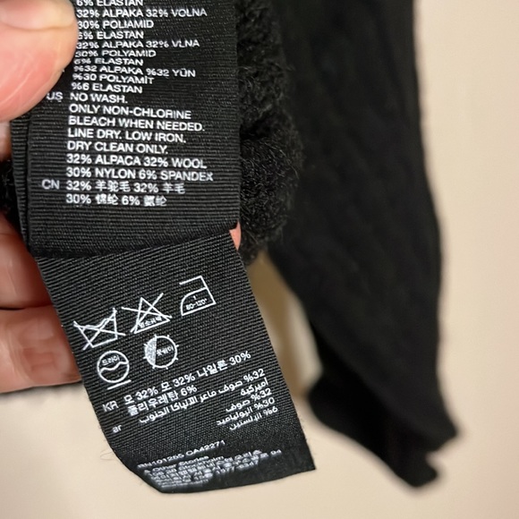 & Other Stories | round neck balloon sleeve sweater in black - Picture 7 of 8